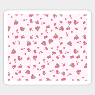 strawberry pattern aesthetic pinterest coquette dollette pink white Sticker